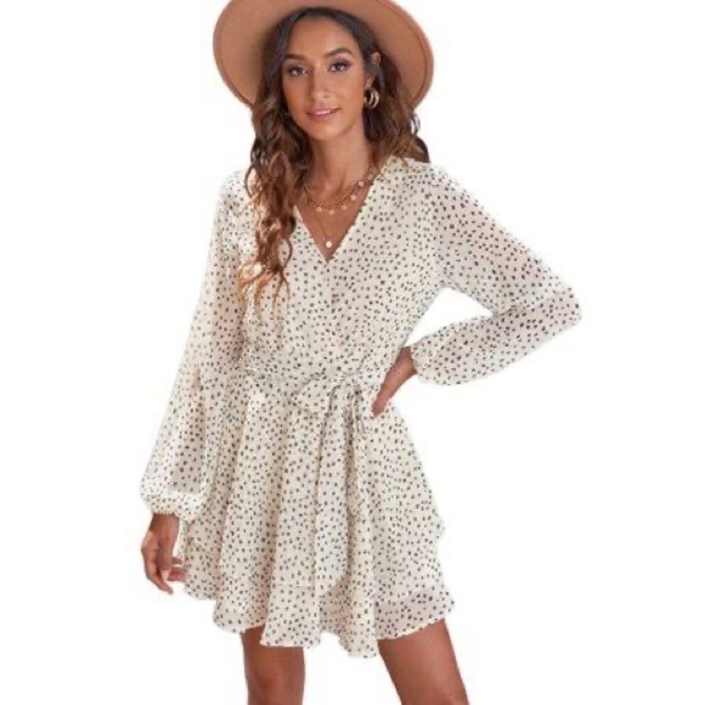 Polka dot long sleeve romper